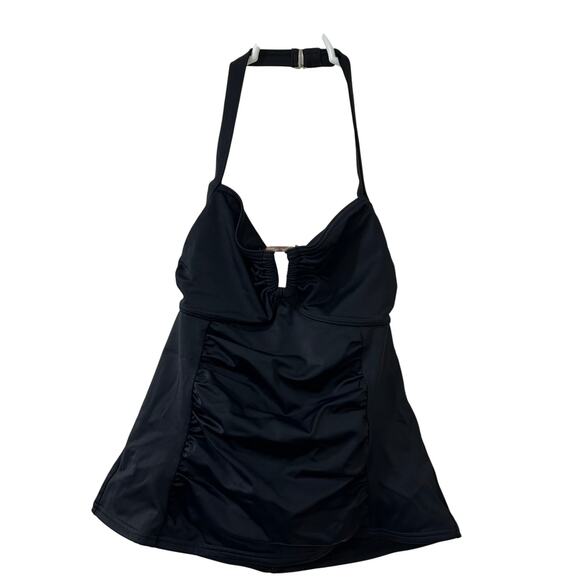 Lands' End Womens Size 6 Black Halter Neck Swim Suit Tankini Top Padded Beach - Picture 1 of 4